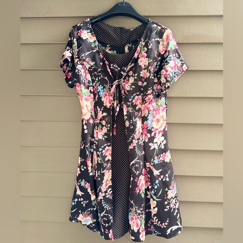 Nasty Gal Dot To Grow Flowers & Polka Dots Floral Print Dress - Size 4 - Picture 5 of 7